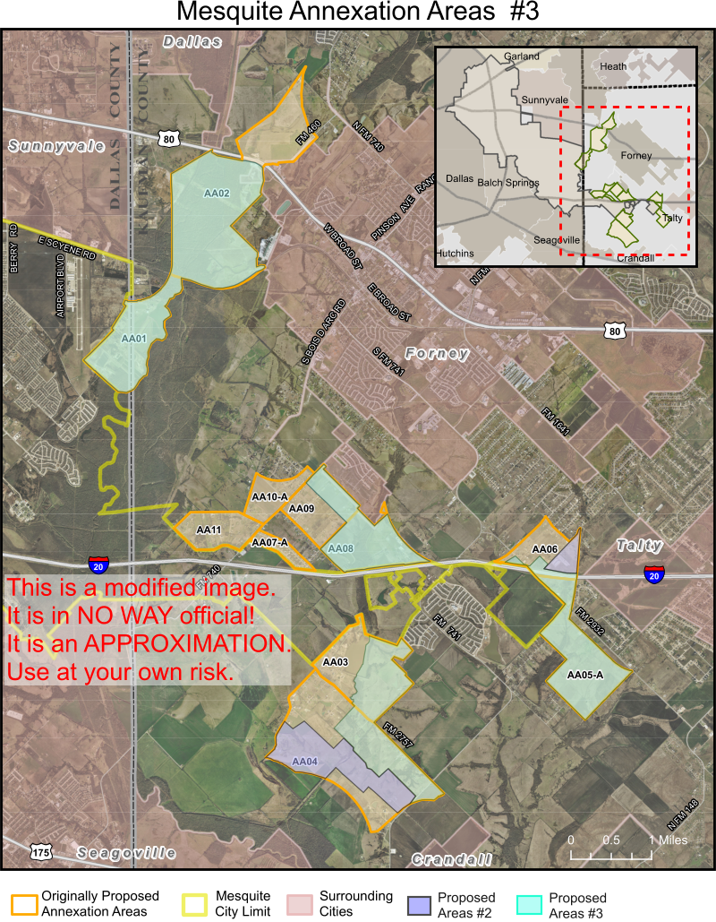 Mesquite Annexation of Kaufman County areas 2017